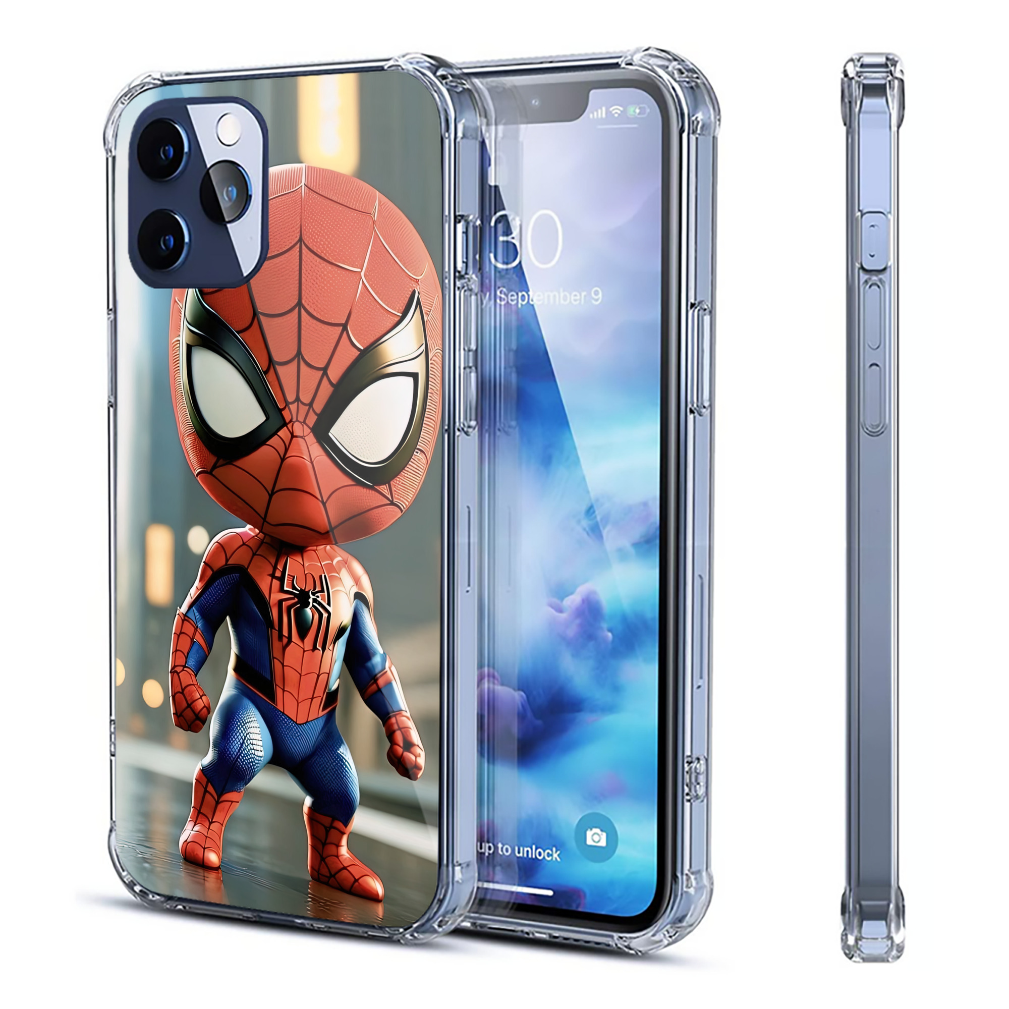（画像用） Spider Man スパイダーマン 【iPhone 12シリーズ対応】透明スマホケース（クリアソフトケース）